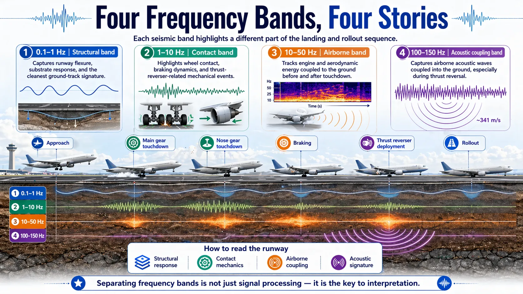 Four frequency bands infographic